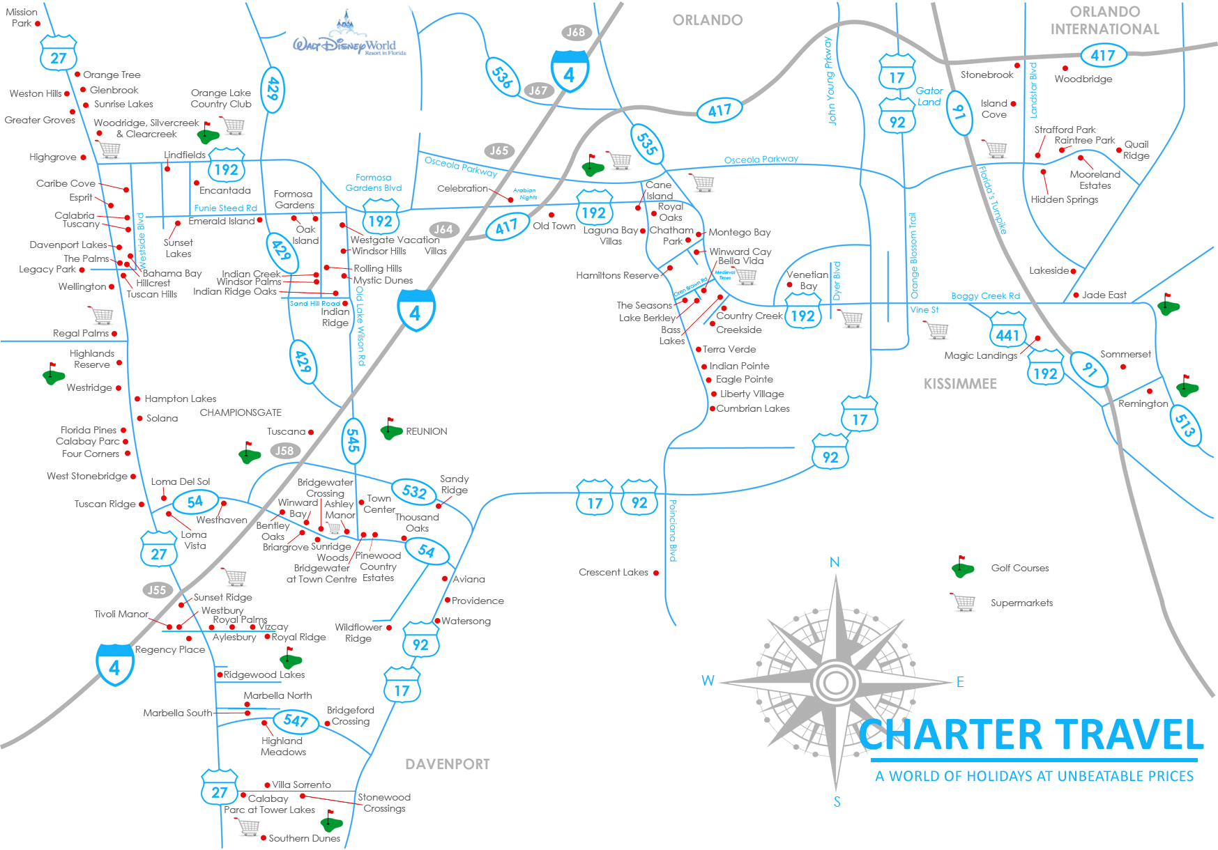 Orlando Villa Communities Map